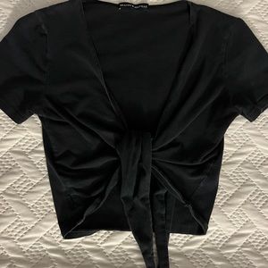 Brandy Melville, small black cross tie tee